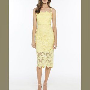 BARDOT Starfruit Yellow  Lace Dress US 6 NWOT